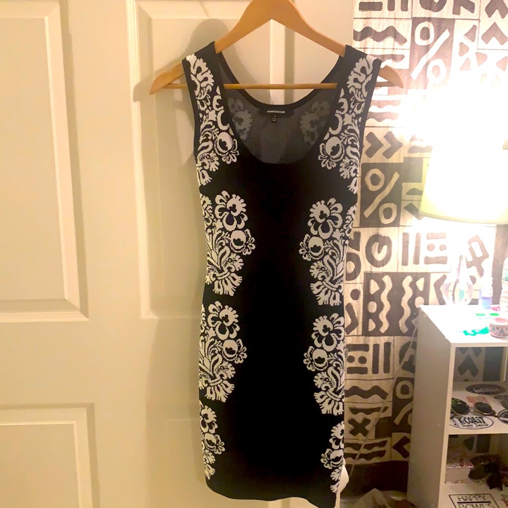 Black and white cocktail dress